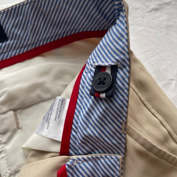 Tommy Hilfiger Boys Slim Fit Beige Pants Size 8 Polyester/Spandex Blend Adjustab - Picture 4 of 7